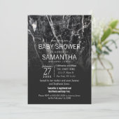 Invitations de Baby showers modernes en noir et Ma (Debout devant)