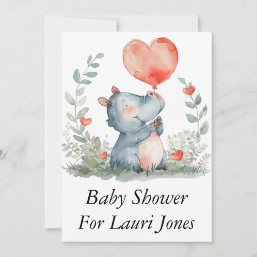 Invitations de baby showers simples et abordables (Devant)