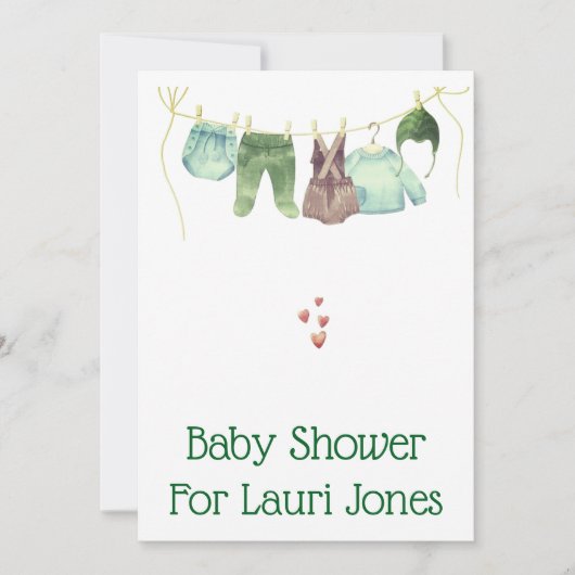 Invitations de baby showers simples et abordables (Devant)