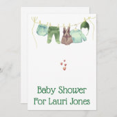 Invitations de baby showers simples et abordables (Devant / Derrière)