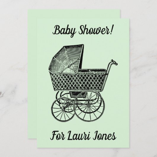 Invitations de baby showers simples et abordables (Devant / Derrière)