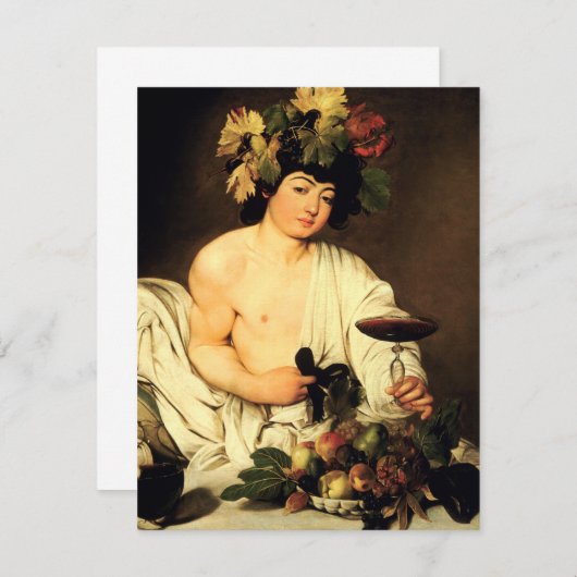 Invitations de Bacchus de Caravaggio (Devant / Derrière)