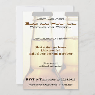 Invitations de Bachelor Party