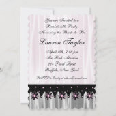 Invitations de Bachelorette à Martini Noir Rose (Dos)
