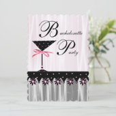 Invitations de Bachelorette à Martini Noir Rose (Debout devant)