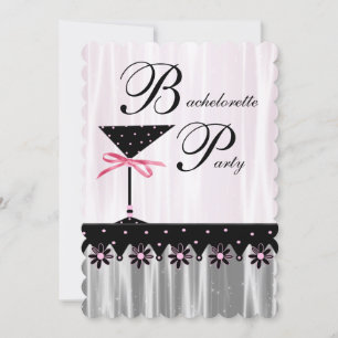 Invitations de Bachelorette à Martini Noir Rose