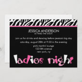 Invitations de bachelorette de nuit pour dames (Devant / Derrière)