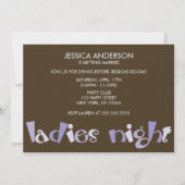Invitations de bachelorette de nuit pour dames (Devant)