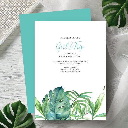 Invitations de Bachelorette de Plage Tropicale