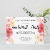 Invitations de Bachelorette Florale Élégantes (Debout devant)