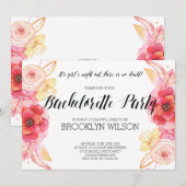 Invitations de Bachelorette Florale Élégantes (Devant / Derrière)
