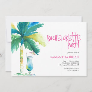 Invitations de Bachelorette Palm and Cocktail