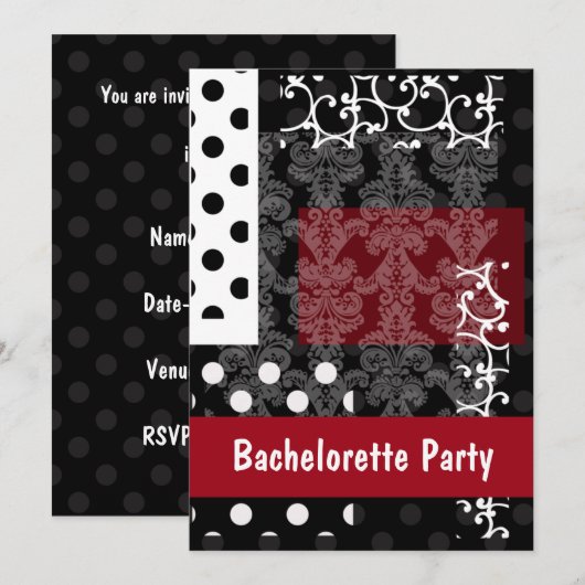 Invitations de Bachelorette Party (Devant / Derrière)