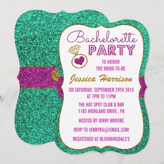 Invitations de Bachelorette Party - Effet Parties  (Devant / Derrière)