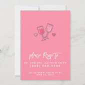 Invitations De Bachelorette Rose Et Blanc (Dos)