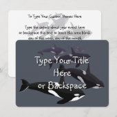 Invitations de baleines Orca personnalisées RSVP (Devant / Derrière)