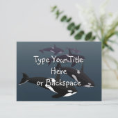 Invitations de baleines Orca personnalisées RSVP (Debout devant)