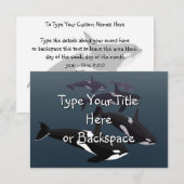 Invitations de baleines Orca personnalisées RSVP (Devant / Derrière)