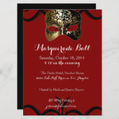 Invitations de balles masquerade (Devant / Derrière)