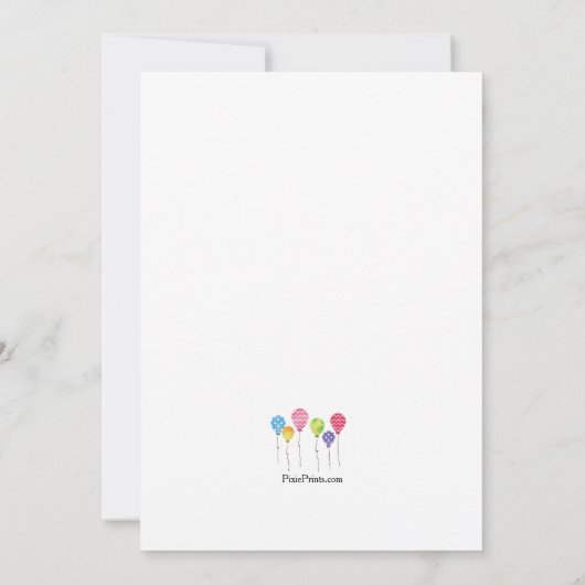 Invitations de ballons d'anniversaire (Dos)