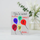 Invitations de ballons surprises 50e anniversaire (Debout devant)