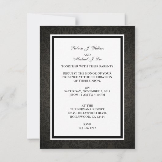 Invitations de bande de mariage élégantes (Dos)