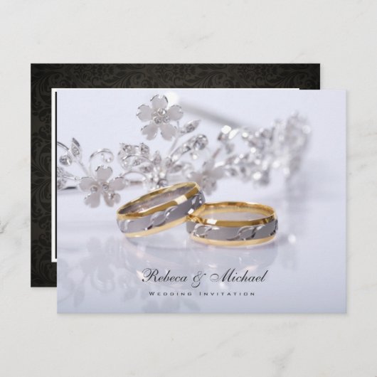 Invitations de bande de mariage élégantes (Devant / Derrière)