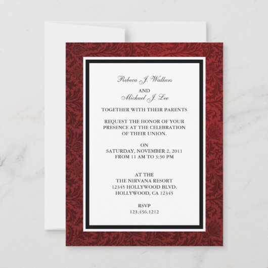 Invitations de bande de mariage élégantes (Dos)