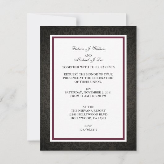 Invitations de bande de mariage élégantes (Dos)