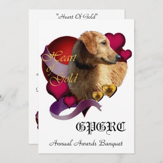 Invitations de banquets GPGRC (Devant / Derrière)