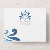Invitations de baptême avec carte RSVP Dusty Blue  (Verso)