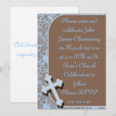 Invitations de baptême/baptême/communion (Devant / Derrière)