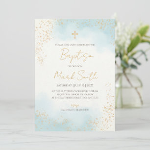 Invitations de baptême Boy & Boy Christening invit