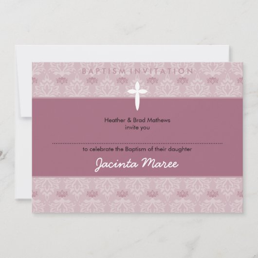 INVITATIONS DE BAPTÊME CHIC :: joli 9aL (Devant)