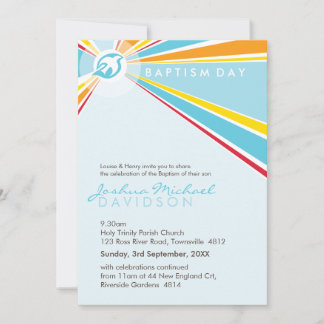 INVITATIONS DE BAPTÊME : : colombe moderne 5P