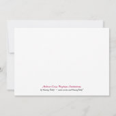 Invitations de baptême croisé rose (Dos)