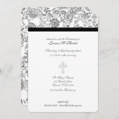 Invitations de baptême croisée élégantes (Devant / Derrière)