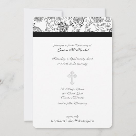 Invitations de baptême croisée élégantes (Devant)