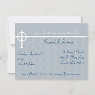 Invitations de baptême Croix Bleue