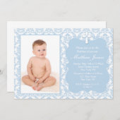 Invitations de baptême de baptême de garçon (Devant / Derrière)