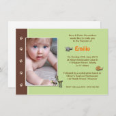 Invitations de baptême de garçon de jungle (Devant / Derrière)