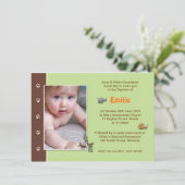 Invitations de baptême de garçon de jungle (Debout devant)