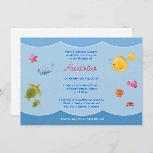 Invitations de baptême de mer (Devant / Derrière)