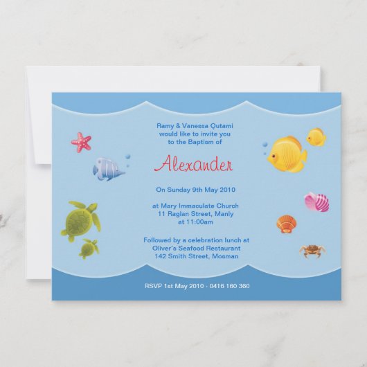Invitations de baptême de mer (Devant)