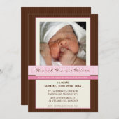 INVITATIONS DE BAPTÊME DE PHOTO : : élégance 4P (Devant / Derrière)