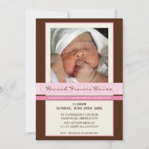 INVITATIONS DE BAPTÊME DE PHOTO : : élégance 4P