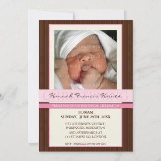 INVITATIONS DE BAPTÊME DE PHOTO : : élégance 4P