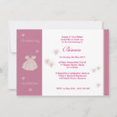Invitations de baptême de robe de fraise (Devant)