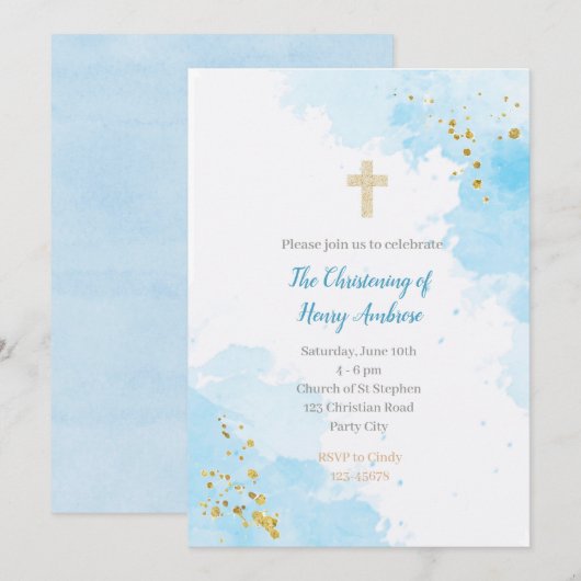 Invitations de baptême - Invitation de baptêmes ga (Devant / Derrière)