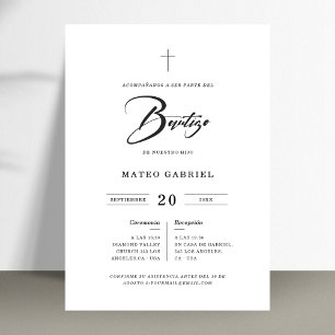 Invitations de baptême minimales pour fille garçon